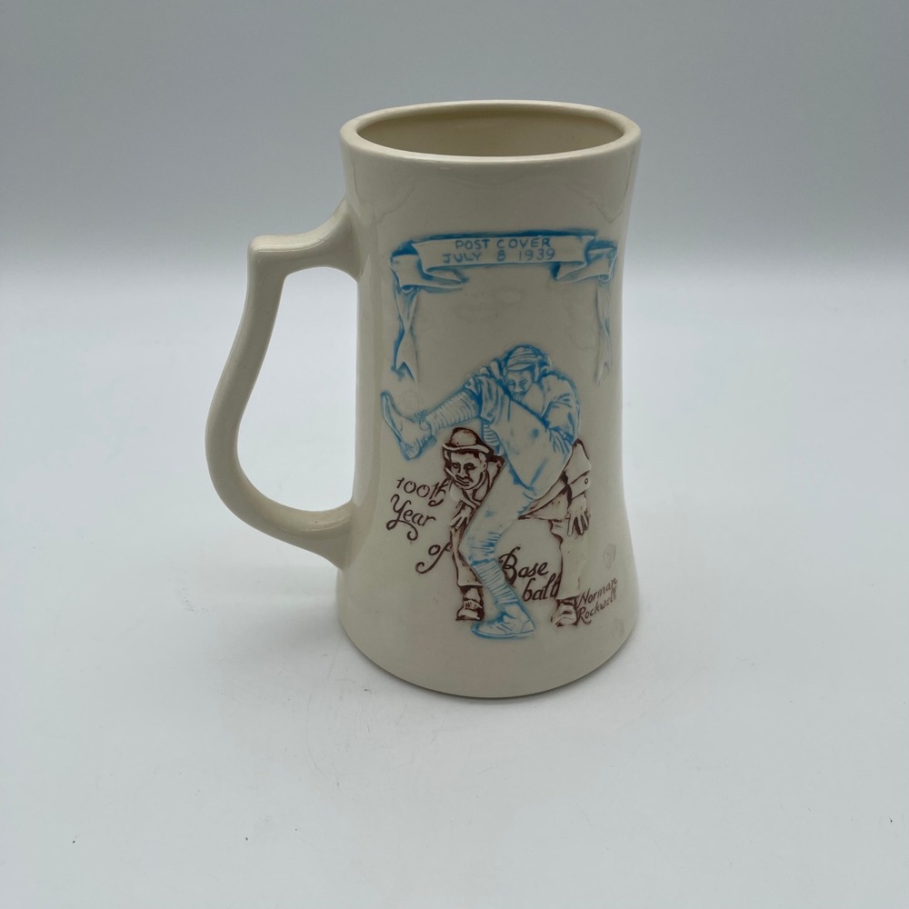 SEPCO Norman Rockwell 100th‎ Year of Baseball Ceramic Stein 1988 Vintage Mug